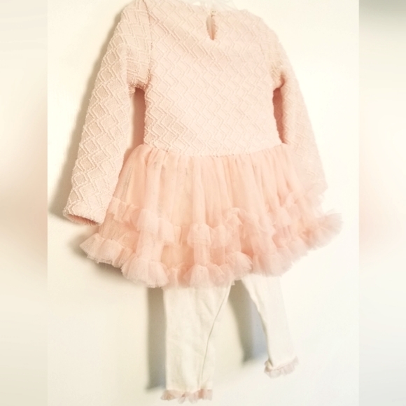 Nannette Baby Peach Tutu Dress and Legging Outfit 2-piece Set Size 24 Months - Picture 8 of 11